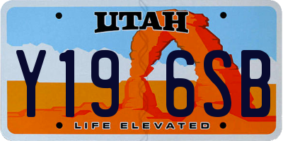 UT license plate Y196SB