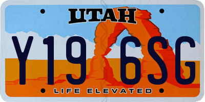 UT license plate Y196SG