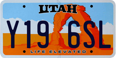 UT license plate Y196SL