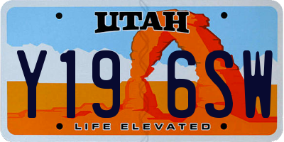 UT license plate Y196SW