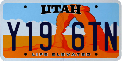 UT license plate Y196TN