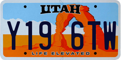 UT license plate Y196TW
