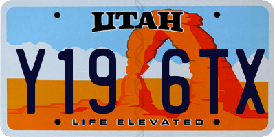 UT license plate Y196TX