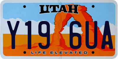 UT license plate Y196UA