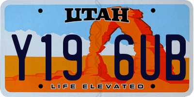 UT license plate Y196UB