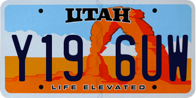 UT license plate Y196UW