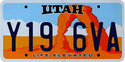UT license plate Y196VA