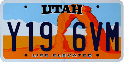 UT license plate Y196VM