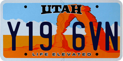UT license plate Y196VN