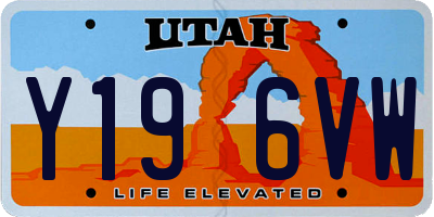 UT license plate Y196VW