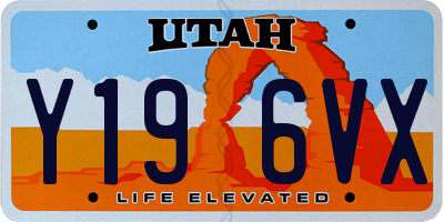 UT license plate Y196VX
