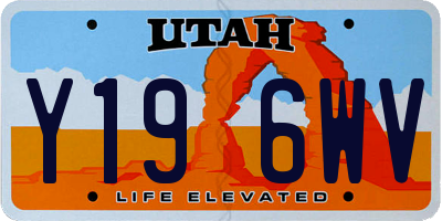 UT license plate Y196WV