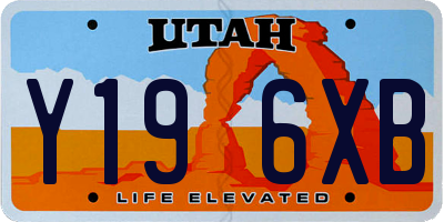 UT license plate Y196XB