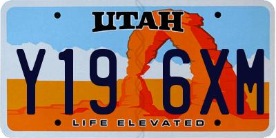 UT license plate Y196XM