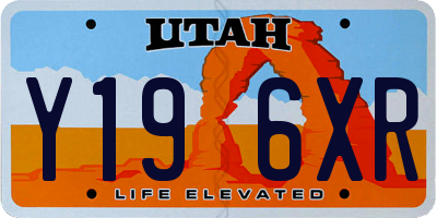 UT license plate Y196XR