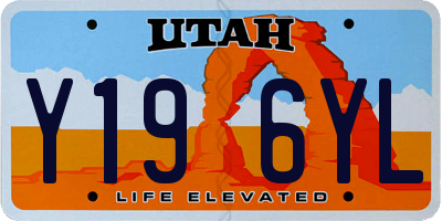 UT license plate Y196YL