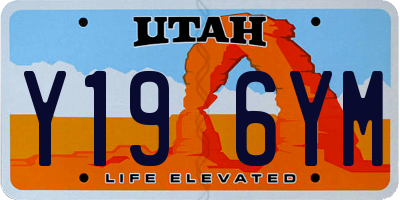 UT license plate Y196YM
