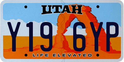 UT license plate Y196YP
