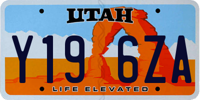 UT license plate Y196ZA