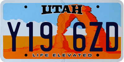 UT license plate Y196ZD