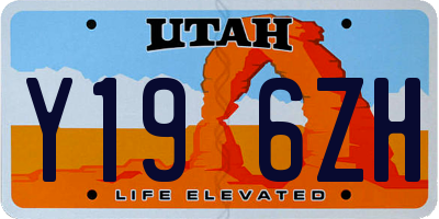UT license plate Y196ZH