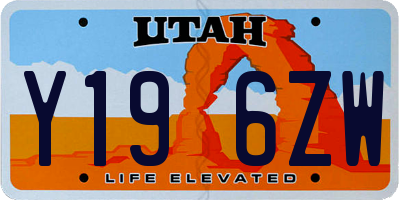 UT license plate Y196ZW
