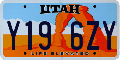UT license plate Y196ZY