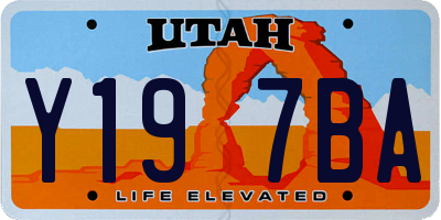 UT license plate Y197BA