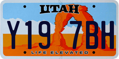 UT license plate Y197BH