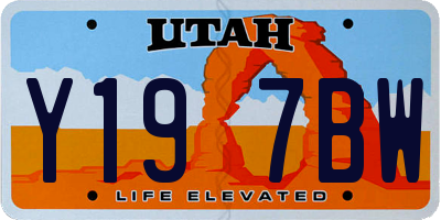 UT license plate Y197BW