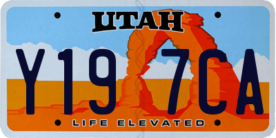 UT license plate Y197CA