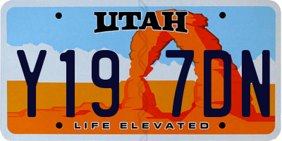 UT license plate Y197DN