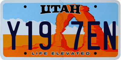 UT license plate Y197EN