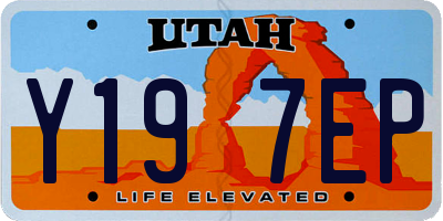 UT license plate Y197EP