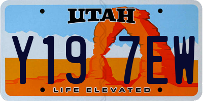 UT license plate Y197EW