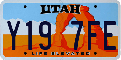 UT license plate Y197FE