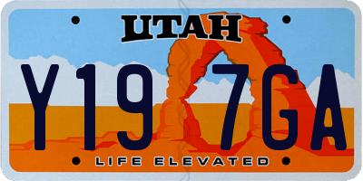 UT license plate Y197GA