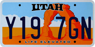 UT license plate Y197GN