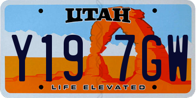 UT license plate Y197GW