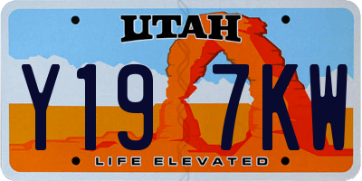 UT license plate Y197KW