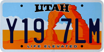 UT license plate Y197LM