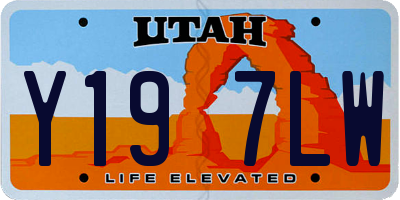 UT license plate Y197LW
