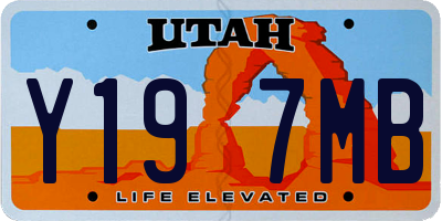 UT license plate Y197MB
