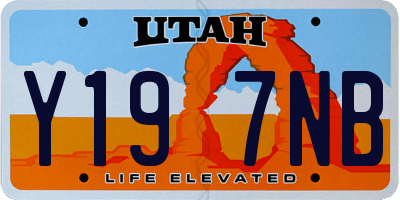 UT license plate Y197NB