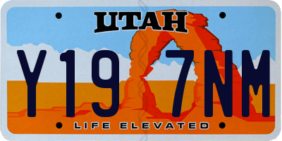 UT license plate Y197NM