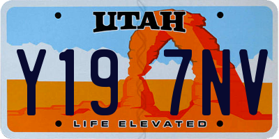 UT license plate Y197NV