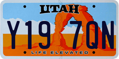 UT license plate Y197QN