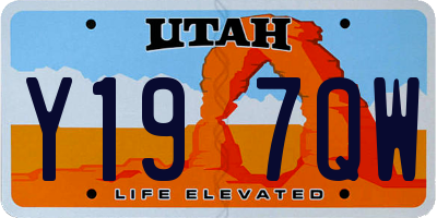 UT license plate Y197QW