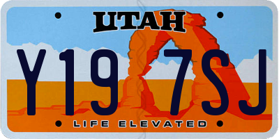 UT license plate Y197SJ