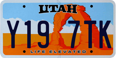 UT license plate Y197TK